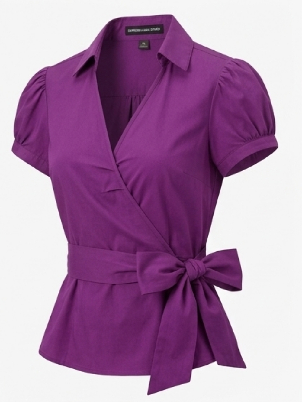 Express Violet Wrap Blouse with Tie Waist